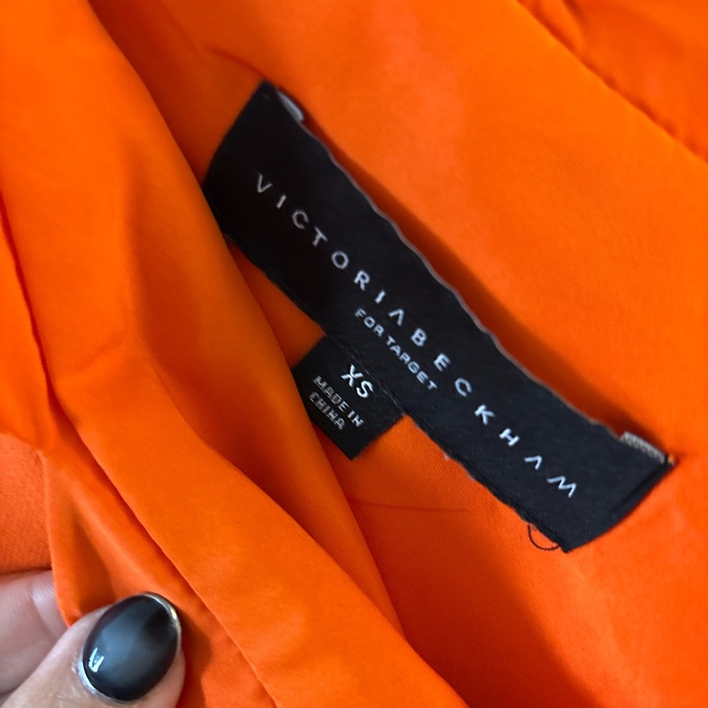 Victoria Beckham Vibrant Orange One-Shoulder Dress Size XS - Picture 3 of 3